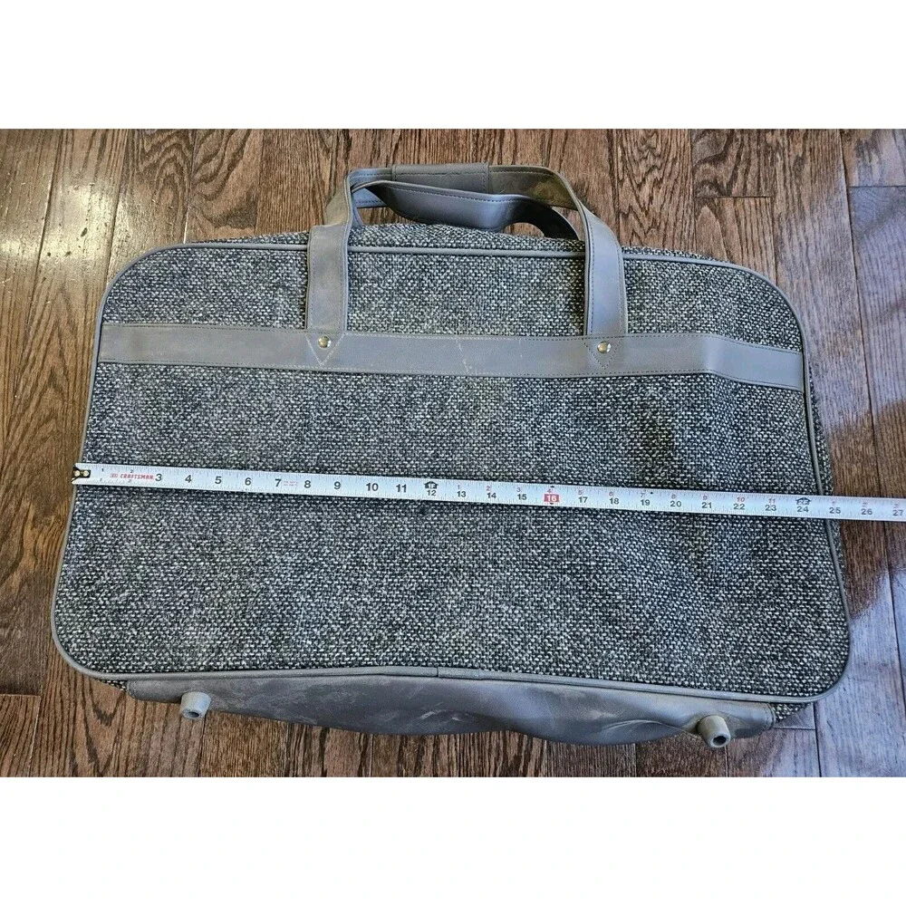 Pierre Cardin Vintage 5 Piece Grey Tweed Luggage Suitcase Set Brand New W/ Tags
